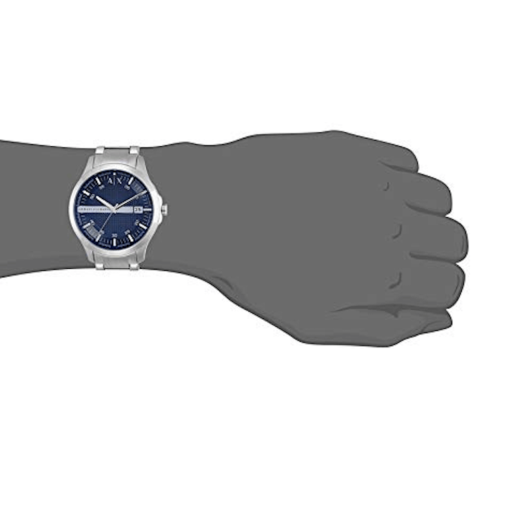 Armani Exchange Hampton AX2132 Men's Chronograph – Blue Dial with Silver Stainless Steel Bracelet