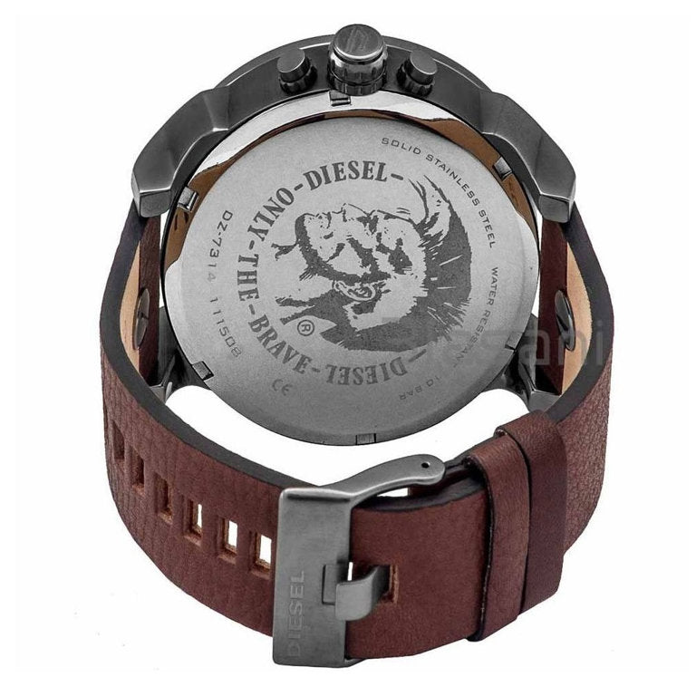 Diesel DZ7314 Mr. Daddy Chronograph Men's Watch – Blue Dial & Brown Leather Strap